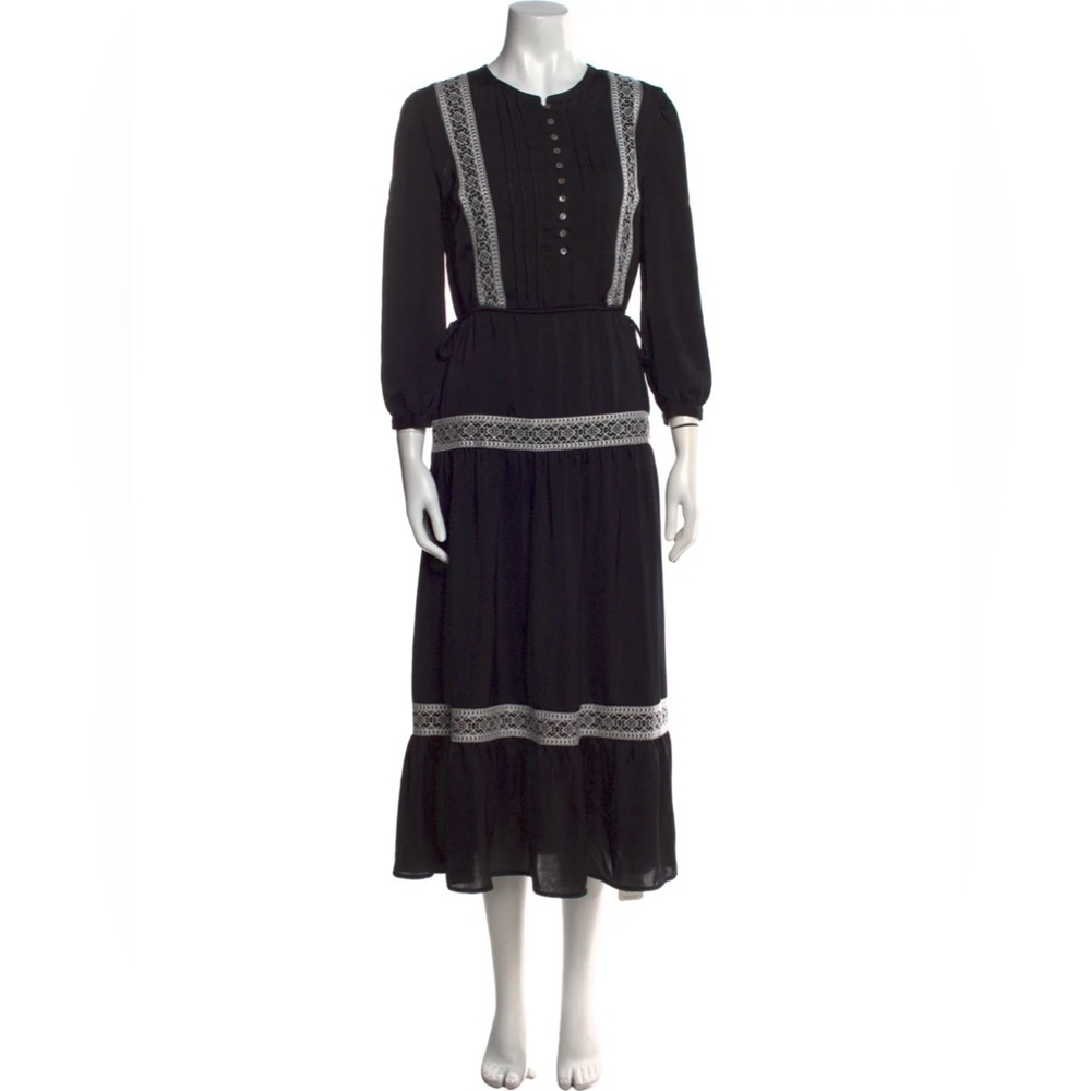 Rebecca Minkoff Black Crewneck Dress with White Trim